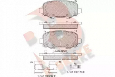 R BRAKE rb2176203 -  Комплект тормозных колодок, дисковый тормоз